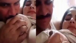 Beautiful Paki wife big boobs sucking by husband