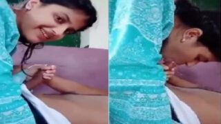 Hot girlfriend sucking dick till cumshot in mouth mms