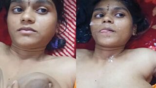 Cute telugu bhabhi blowjob and cum on face sex