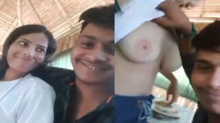 Cute girlfriend big boobs sucking in dhaba restaurant xxx