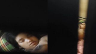 Big boobs bhabhi sleeping topless caught on cam sex