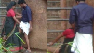 South Indian girl giving handjob blowjob outdoor sex caught on cam