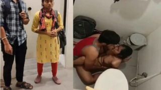 Indian petite girlfriend sex in college bathroom xxx