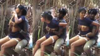 Tamil crazy couple fucking outdoor in small hut