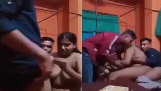 Paid desi randi indian threesome home sex mms